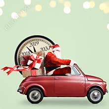 Santa Claus countdown on car