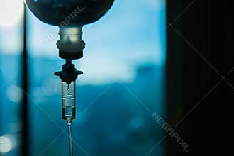 Iv bag fluid intravenous drip saline drip slow hospital room,medical concept