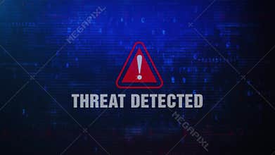 Threat Detected Alert Warning Error Message Blinking on Screen .