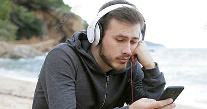 Bored teen searching music online