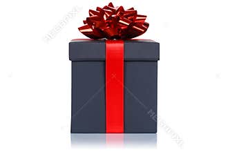 Christmas birthday gift present wedding black box isolated on white background