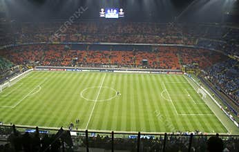 Soccer in San Siro stadium in Milan