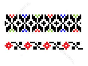 Set of two romanian traditional folk motif