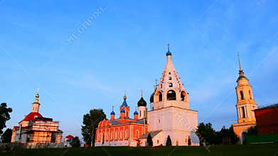 Main landmarks in Kolomna, Russia churches and historic buildings