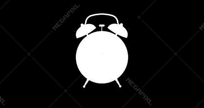 Animation of Vintage Alarm clock ringing. animation with optional luma matte. Alpha Luma Matte included.