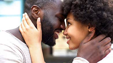 Couple nuzzling, romantic moments, relations togetherness, love affection