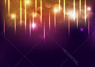 Celebration gold light, shiny festival, explosion glowing confetti fall, dust and grainy abstract background vector illustration