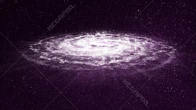 Spiral galaxy in approach. 3D Rendering