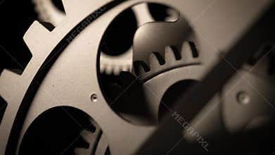 Old dirty metallic clock macro detail 4K