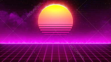 Retro 80s Sun