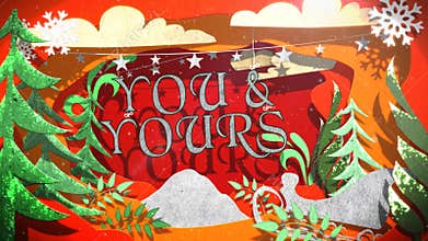 Merry Christmas and Happy New Year Paper Cut Outs 4K Loop