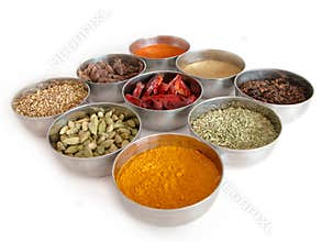 Bowls of spices