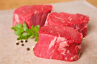 Raw Beef Tenderloin Steaks