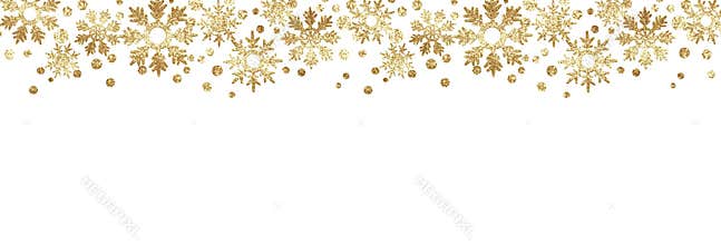 Golden glitter snowflake borders