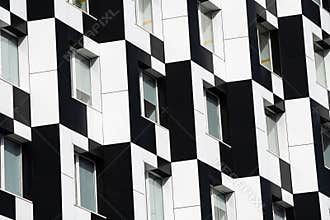 Color domino building Kiev house black white