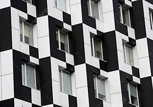 Color domino building Kiev house black white