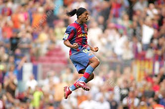 Brazilian player Ronaldinho in action