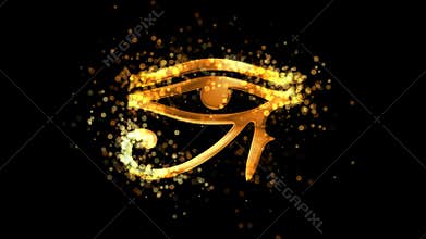 Golden Eye of Ra Horus, ancient egypt religious symbol