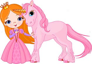 Beautiful princess and unicorn