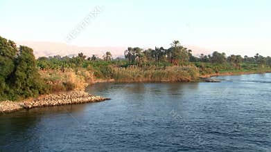 Cruising by the bank of the river Nile in Egypt