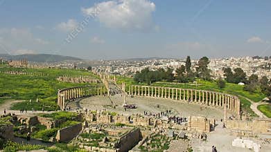 Jerash Ancient Ruins, Jordan Travel, Tourists