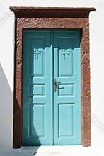 Idyllic turquoise doorway