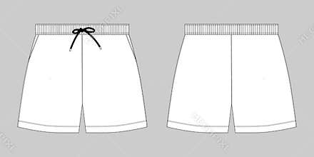 Technical sketch sport shorts pants design template
