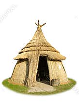 Isolated thatched hut