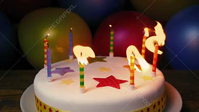 Candles blown out on birthday cake