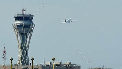 Barcelona International Airport radar traffic control tower
