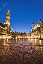 Grand Place from Brussels, Belgium by night