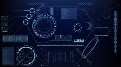 Sci-Fi Futuristic Glowing HUD Display. Vitrual Reality Technology Screen