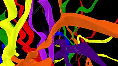 Waving glossy stripes fabric abstract lines gentle flow seamless loop animation background new quality dynamic art