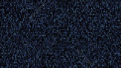 Digital matrix numbers flow blue