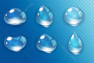 Realistic Water Drop on transperent background