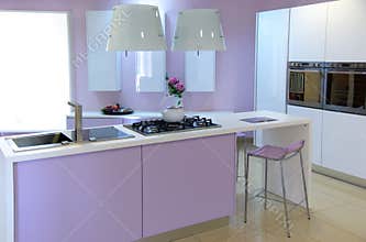 Modern pink kitchen