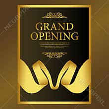 Special luxury grand opening party celebration with gold ribbon