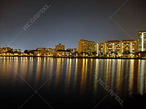 Colourful light reflection at Pandan Reservoir