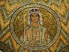 Esther, mosaic, Church of Hagia Maria Zion, Jerusalem