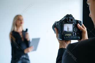 Backstage video filming camera equipment concept