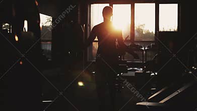 Crossfit girl jumping on rope