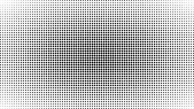 Abstract black and white dots background. Comic pop art style. Light effect. Gradient background with dots.