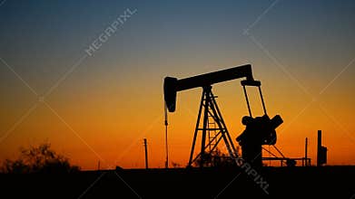 Oil Rig Pumpjack Working Natural Resource Energy Production North America