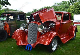 Open-air exhibition of vintage cars
