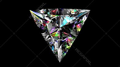 Iridescent diamond triangle. Looped. Alpha Matte.