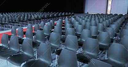 View of empty Conference hall with comfortable seats. conference room for the business audience. Free empty chairs or
