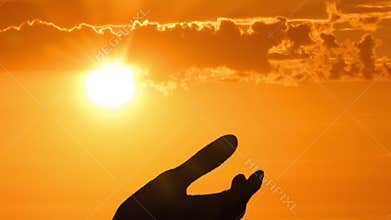 Silhouette of helping hand