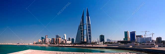 Panorama cityscape view to Manama city, Bahrain