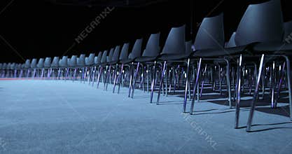 View of empty conference hall with comfortable seats. conference room for the business audience. Free empty chairs or