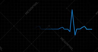 Heart beat EKG monitor blue
